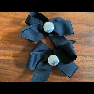 Girl’s M and Z Initial Black Hair Bows
